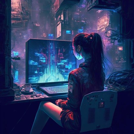 Аниме девушка киберпанк