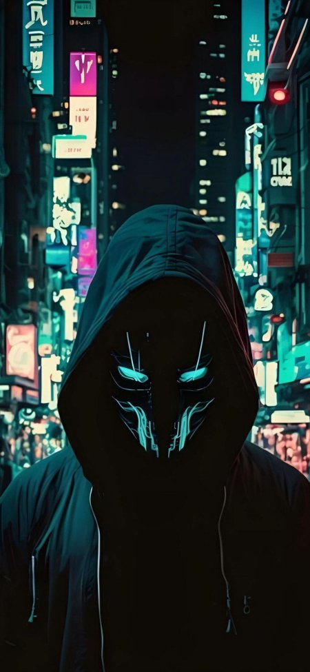 Китсуне маска киберпанк