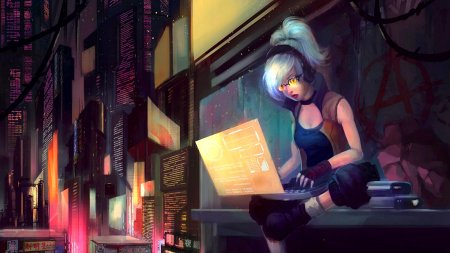 Киберпанк хакерша