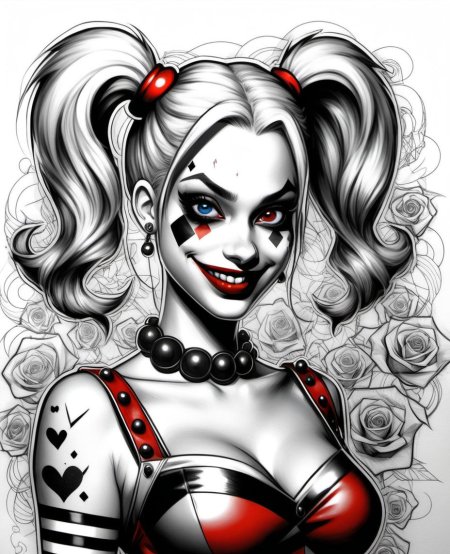 Рисунки для срисовки харли квинн