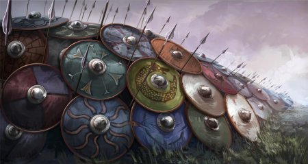 Стена щитов викинги