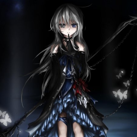 Аниме девушка темная