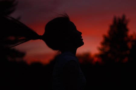 Силуэт девушки с каре