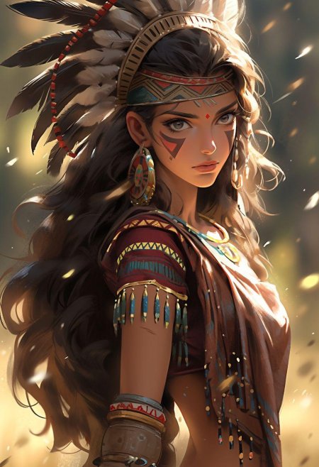 Девушка индеец рисунок