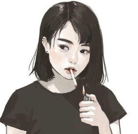 Девушка с сигаретой рисунок