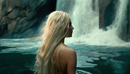 Девушка водопад