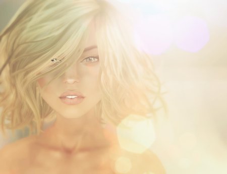 Девушка блондинка рисунок