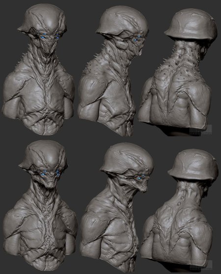 Концепт арт пришелец 3 д модели