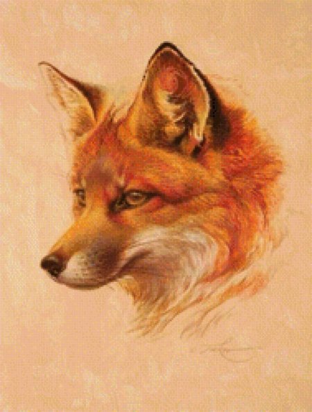 Лисица вышивка