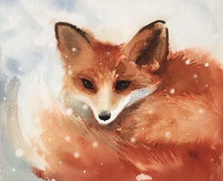 Лиса гуашью