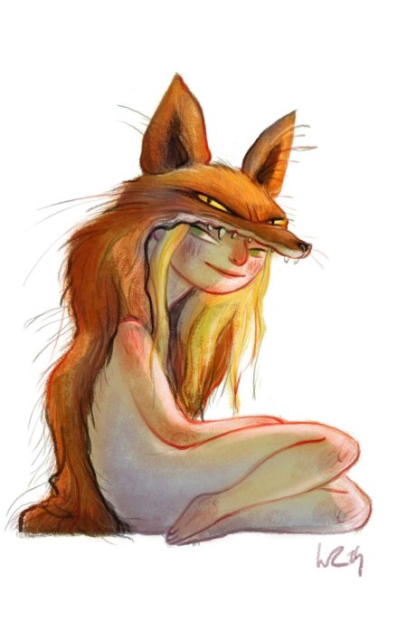 Лиса рисунок смешной