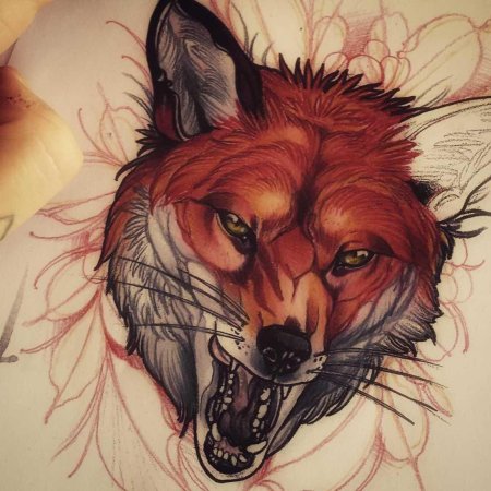 Тату с лисой