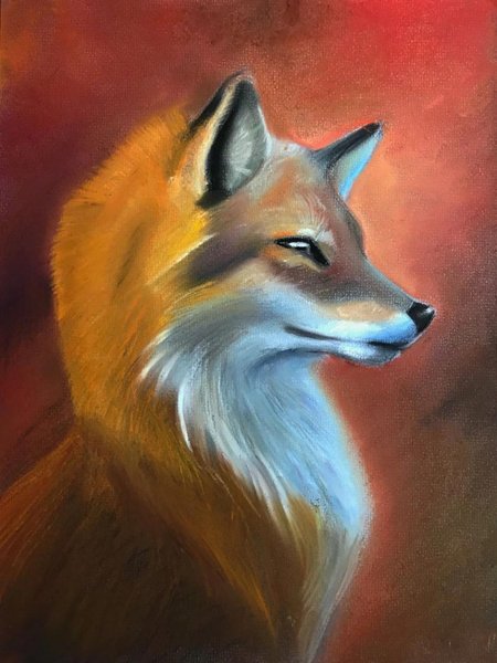 Лиса пастелью
