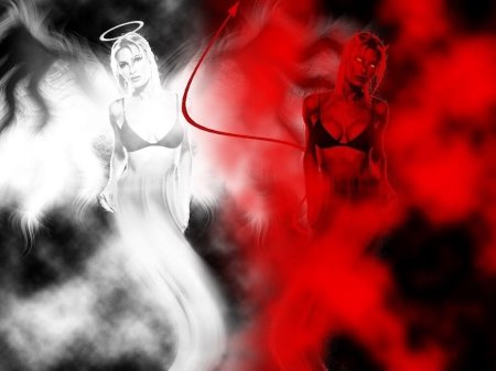 Ангел и демон девушки