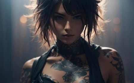 Девушка с татуировками