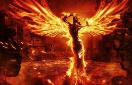 Птица феникс возрождается из пепла