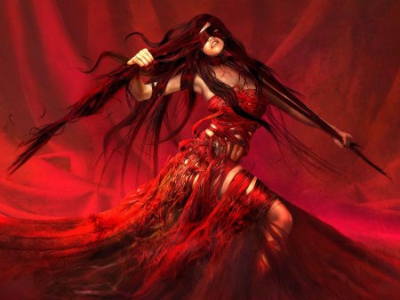 Красная девушка