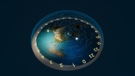 Плоская земля азимутальная карта