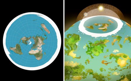 Антарктида на карте плоской земли