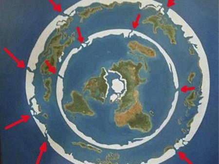 Антарктида на карте плоской земли