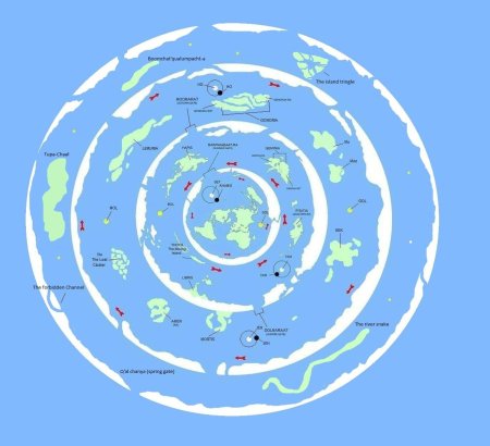Карта плоской земли 1892