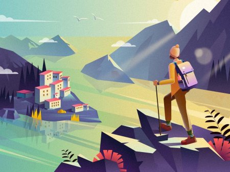 Иллюстрация в стиле flat