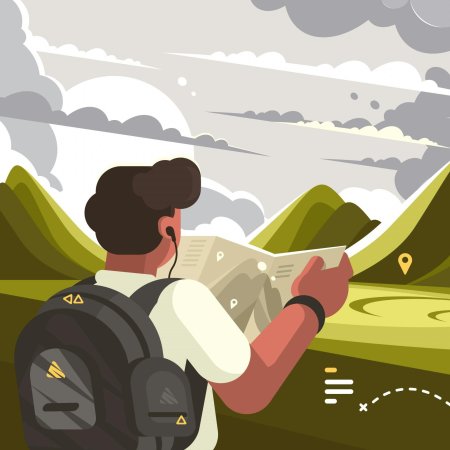 Турист иллюстрация