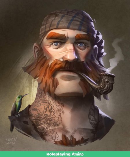 Рыжий пират с бородой арт