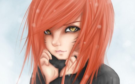 Аниме девушка рыжая