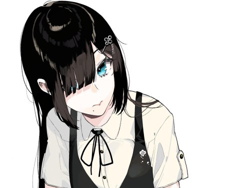 Аниме девушка с короткими черными волосами