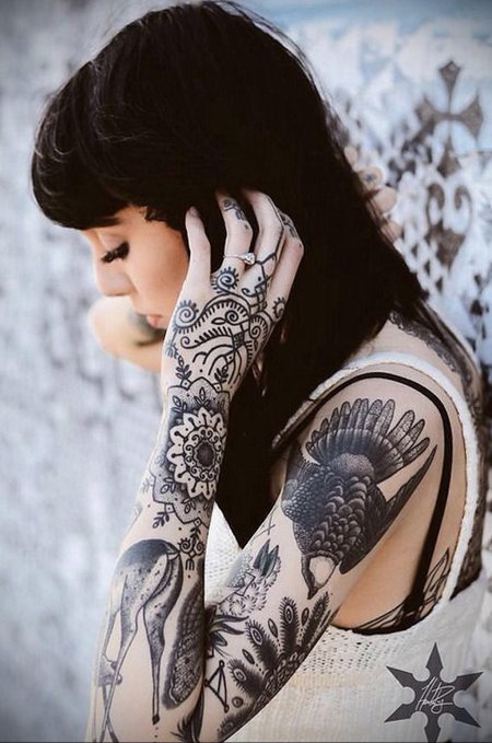 Тату рукава для девушек