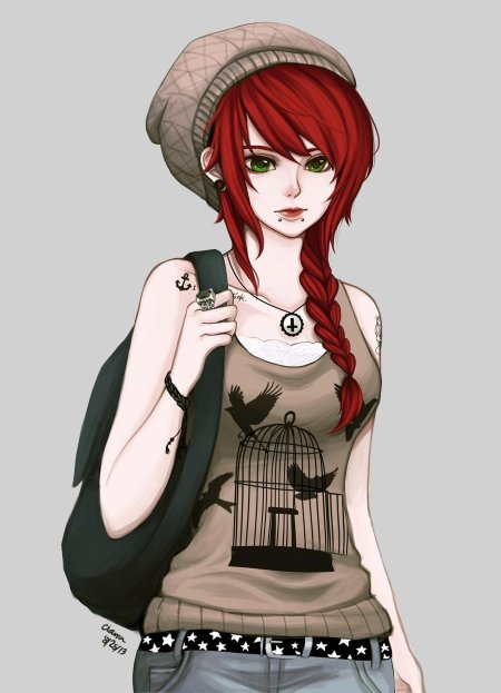 Аниме девушка панк