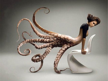 Девушка осьминог арт