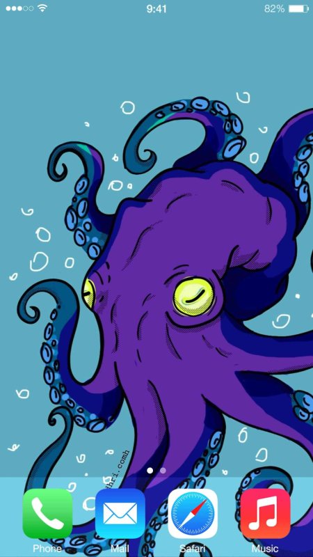 Обои на телефон осьминог
