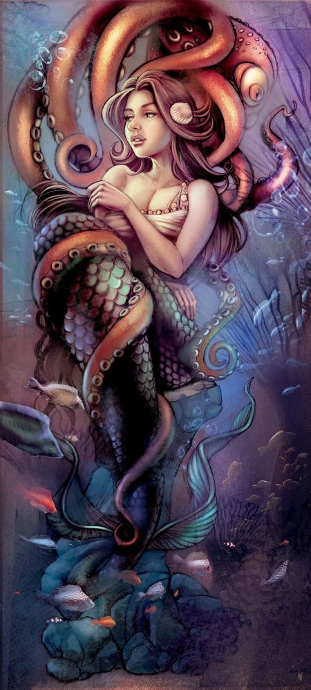 Девушка осьминог арт