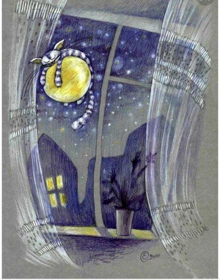 Спокойной ночи акварель