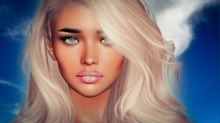 Красивое лицо блондинки