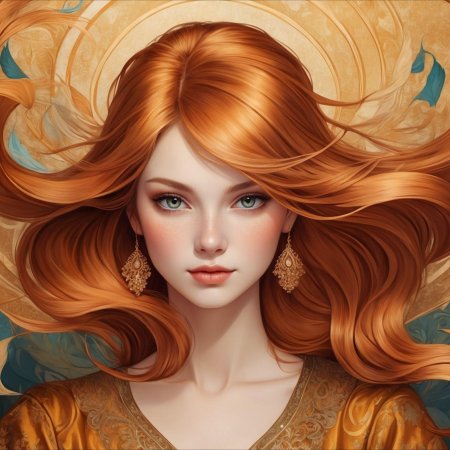 Девушка красивая рыжая