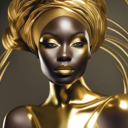 Картина негритянка с золотом