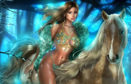 Девушка в фигуре лошади