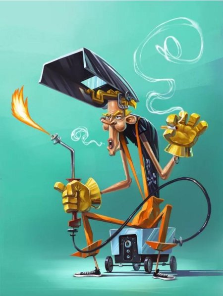 Сварщик карикатура