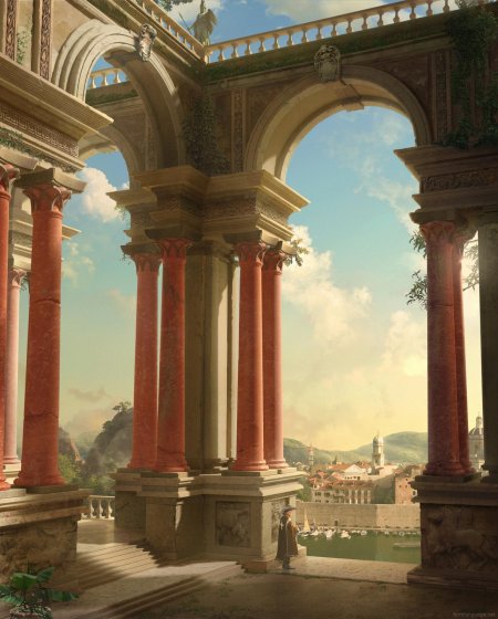 Рим фрески колоннада