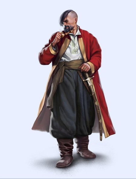 Казак с чубом