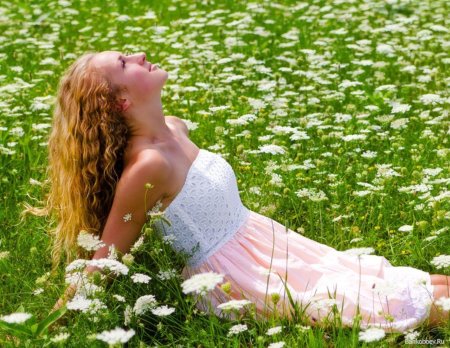 Девушка на лугу