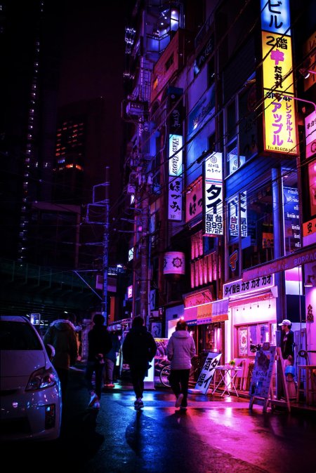 Токио эстетика фиолетовый а4