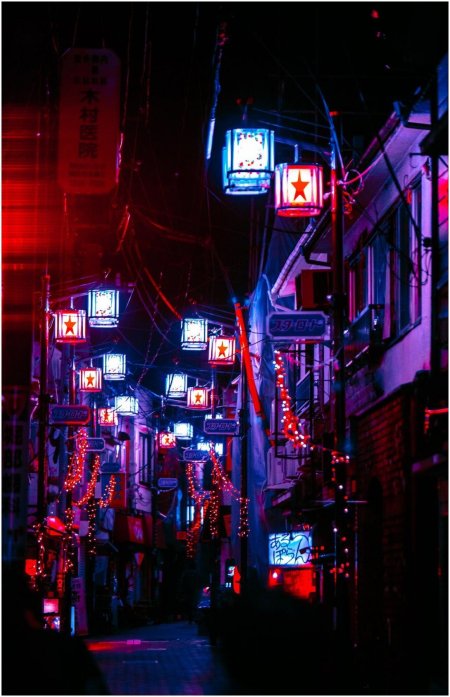 Неоновый cyberpunk токио