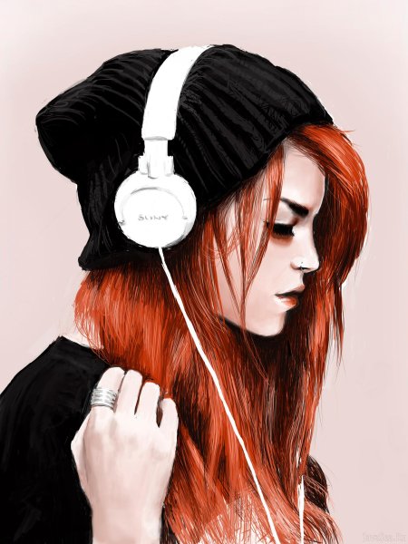 Девочка с наушниками