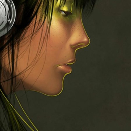 Наушники девушки