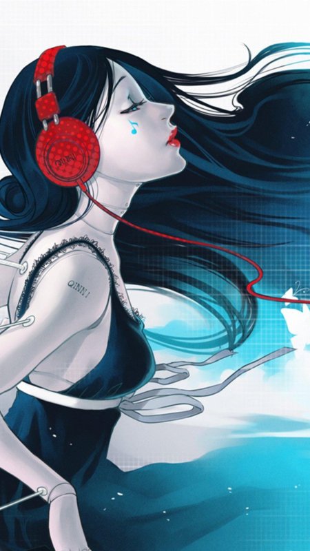 Наушники девушка