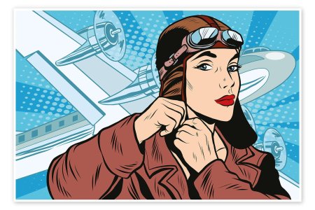 Летчица пилот арт ретро